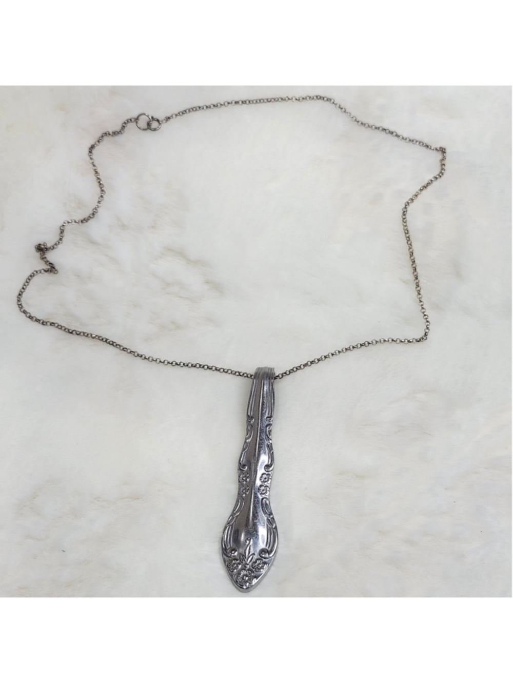 Floral Spoon Pendant Necklace Handmade Fashion Jewelry